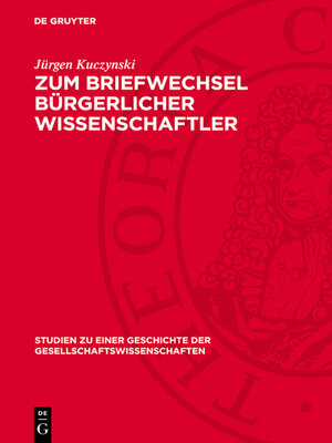 cover image of Zum Briefwechsel bürgerlicher Wissenschaftler